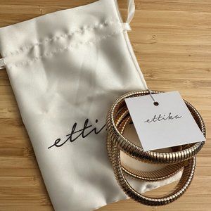 ETTIKA GOLDEN HOUR FLEX SNAKE CHAIN STRETCH BRACELET SET